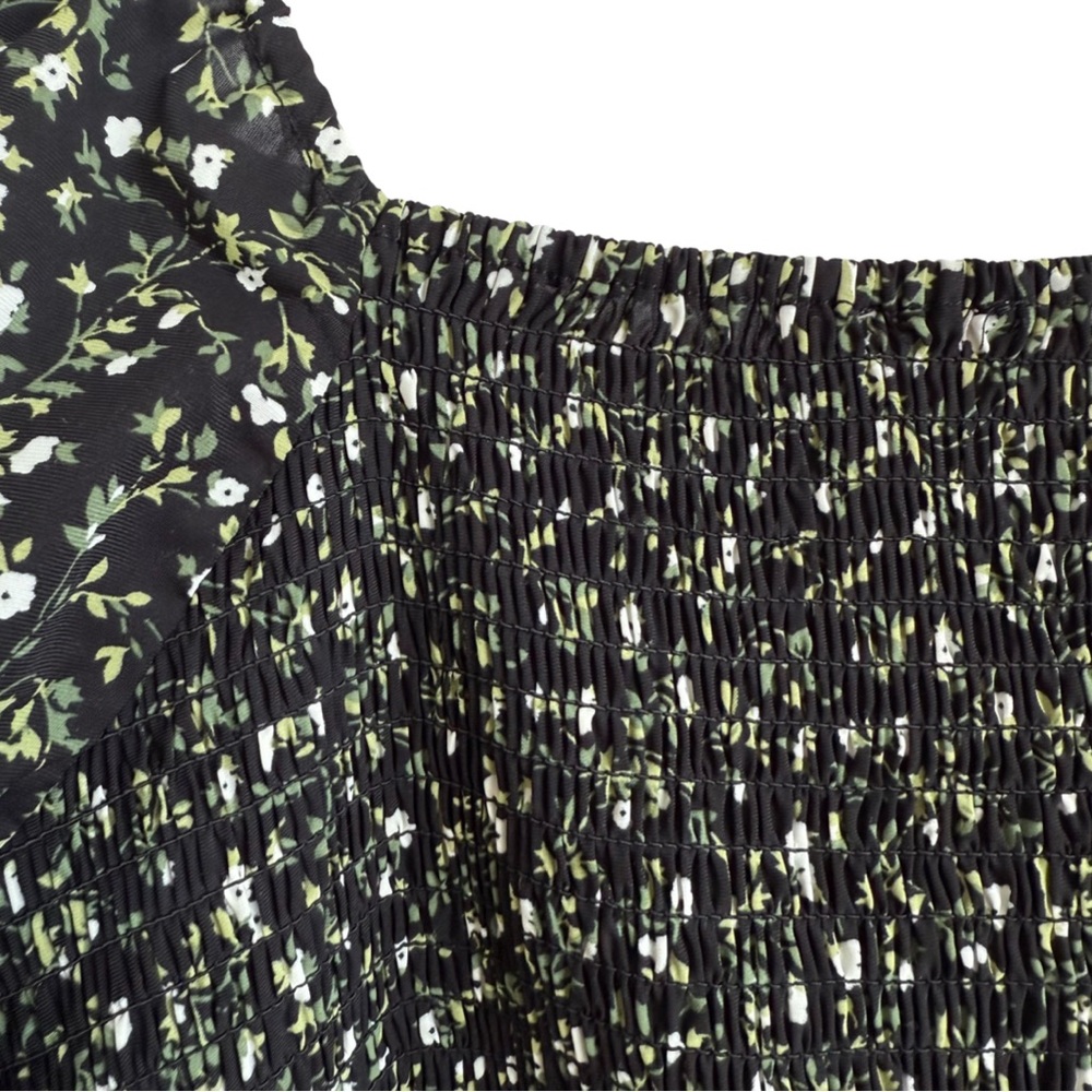 ARULA Black Floral Smocked Mini Dress - Picture 7 of 12